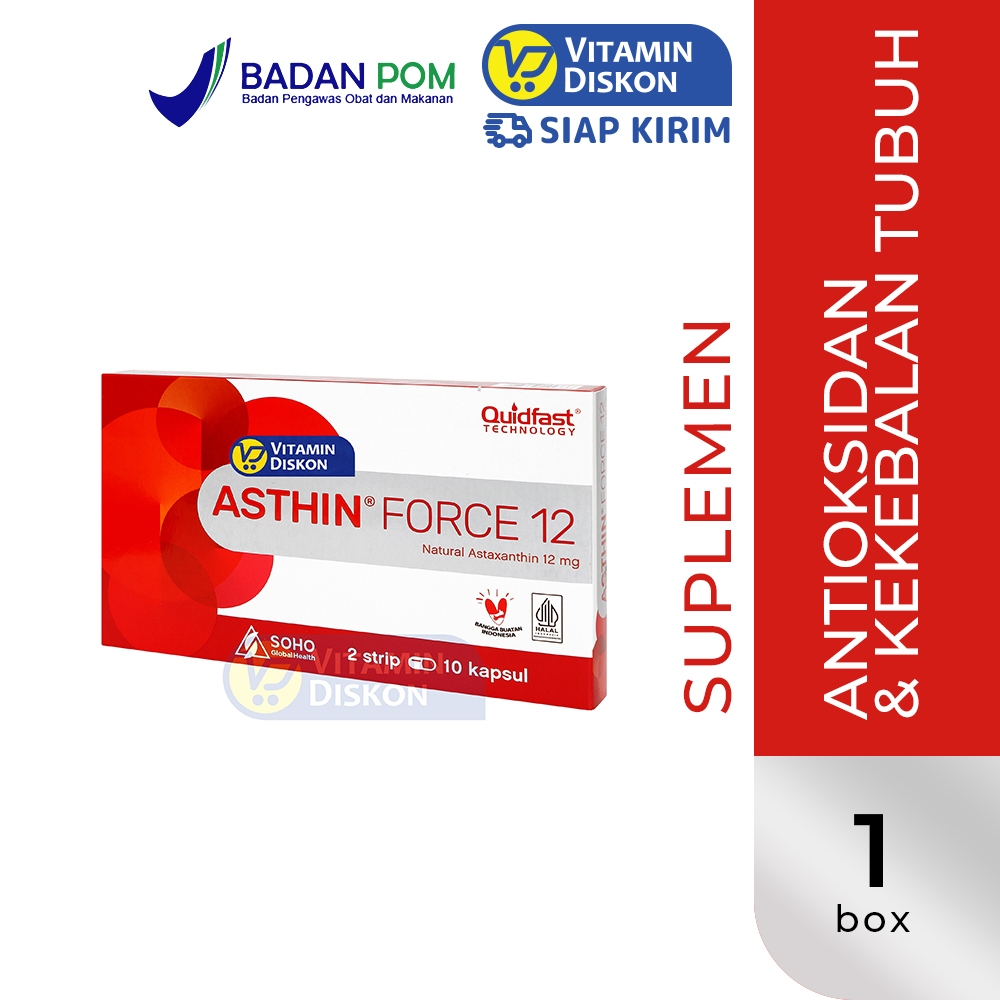 ASTHIN FORCE 12 MG | Astaxanthin Suplemen Daya Tahan Tubuh dan Antioksidan