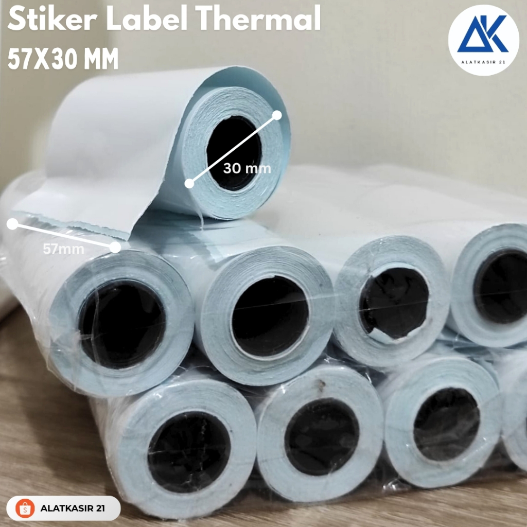 

(1ROLL) Kertas Label Resi Stiker Thermal 58 X 30 MM/Kertas Tebal dan Bagus