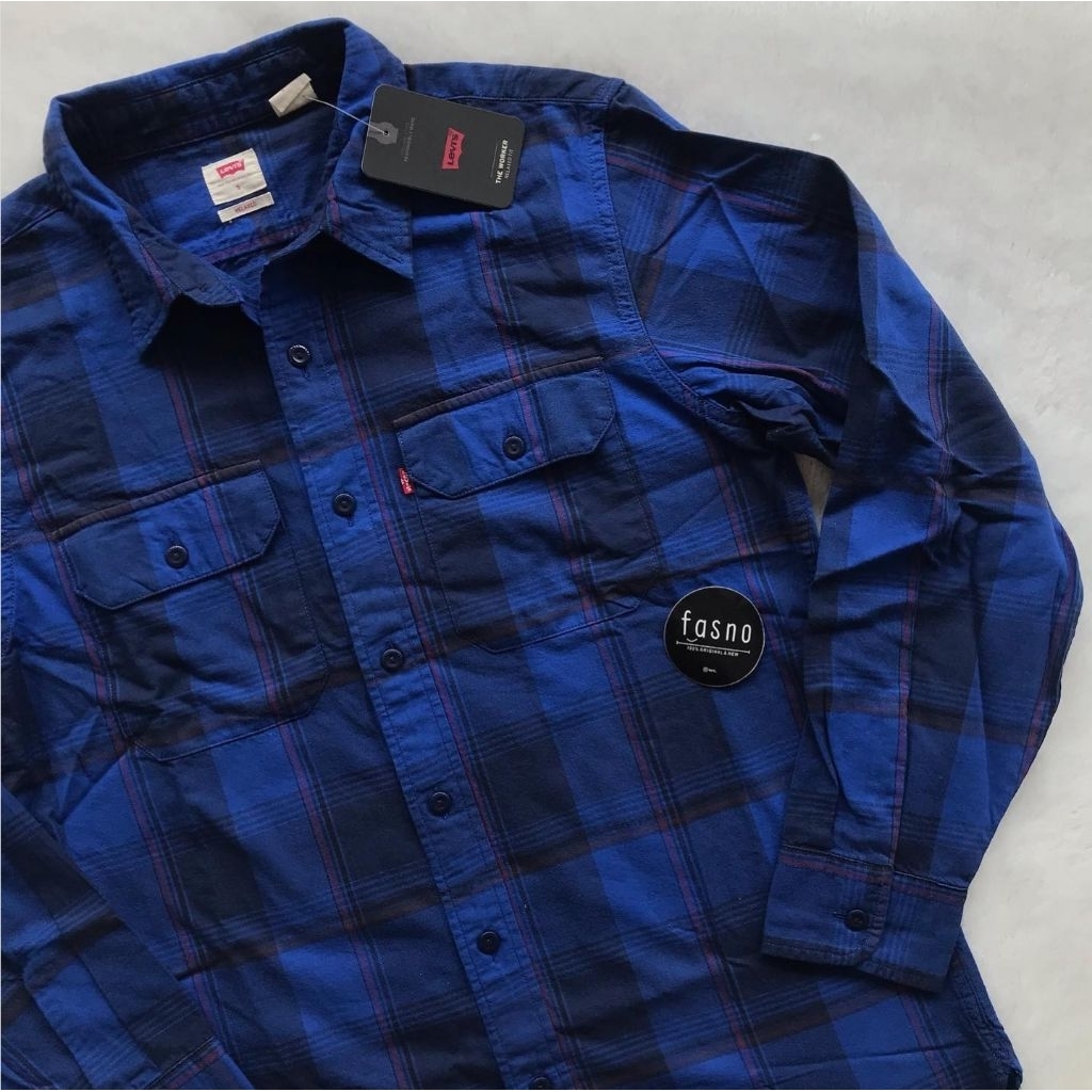 NEW & ORIGINAL LV'S LS Classic Worker Shirt 2 Pocket. Dark Blue.