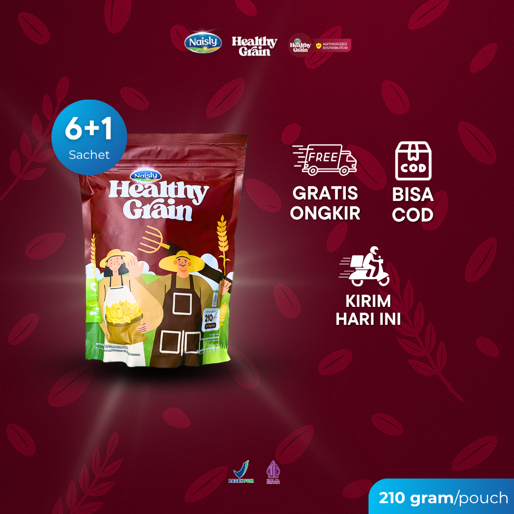 

MINUMAN MULTIGRAIN KAYA SERAT HEALTHY GRAIN 1 POUCH ISI 7 SACHET HALAL MUI