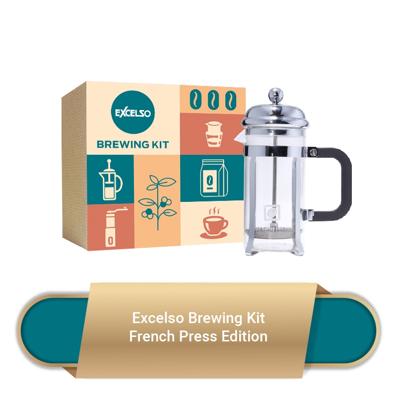 

Excelso Brewing Kit French Press Paket Alat Saring Kopi + Kopi Bubuk