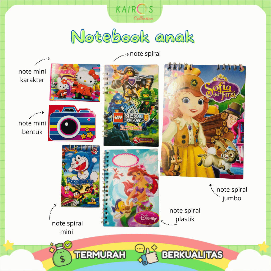 

Notebook Anak Notes Buku Tulis Anak Berbagai Macam Motif Karakter dan Variasi Bentuk