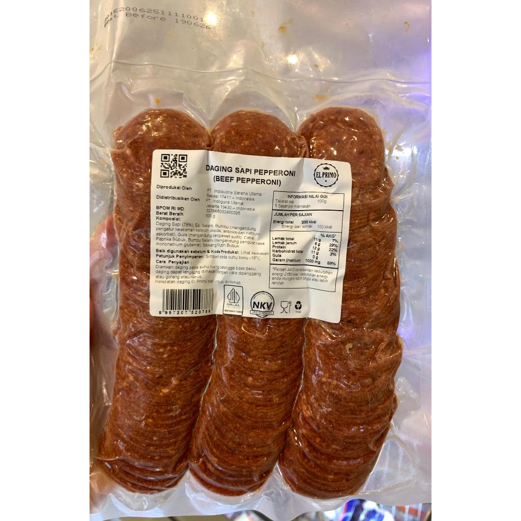 

El Primo Beef Pepperoni 500 GR | El Primo Daging Sapi Pepperoni 500 GR