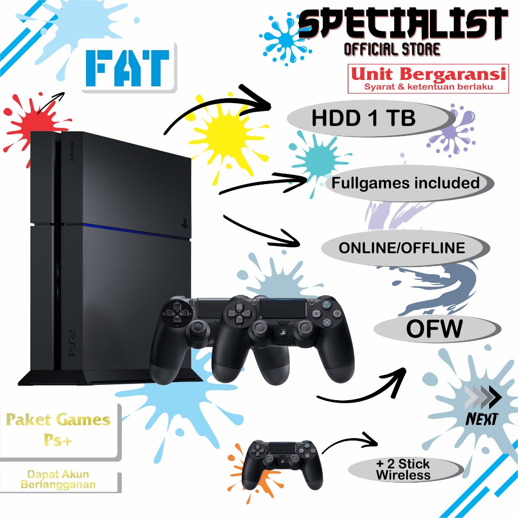 Playstation 4 Type Fat OFW Include Hdd 500GB - 1TB + Full Games Bonus Akun & Langganan