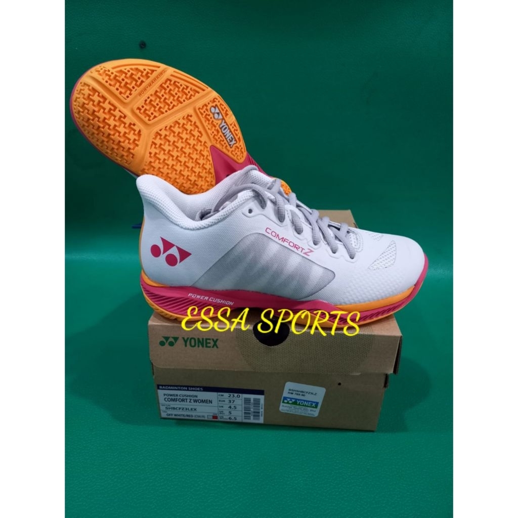 SEPATU BADMINTON YONEX POWER CUSHION COMFORT Z3 WOMEN OFFWHITE RED ORIGINAL