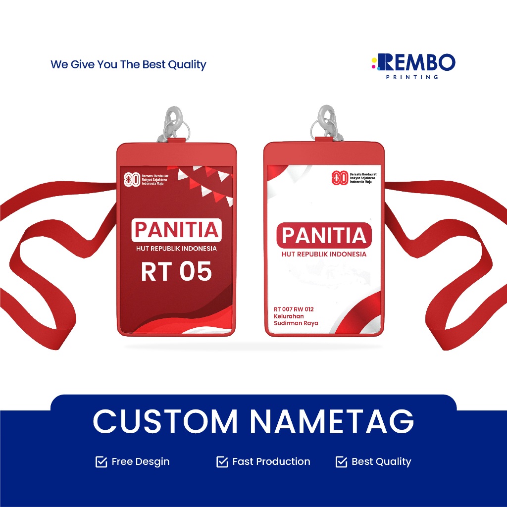 

CUSTOM NAMETAG PANITIA LOMBA 17 AGUSTUS HUT RI 17AN HARI KEMERDEKAAN INDONESIA