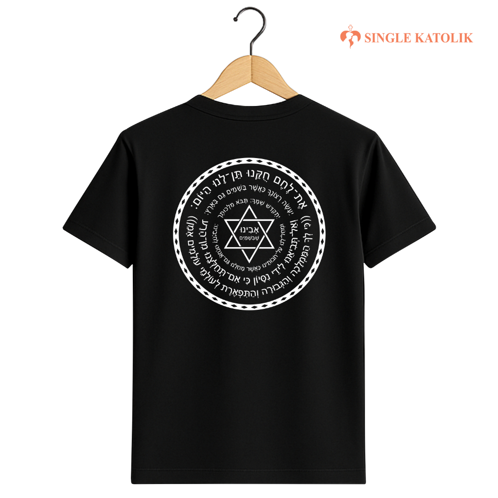 DOA BAPA KAMI BAHASA IBRANI - Kaos Rohani - Katun Premium 100% - Sangat Nyaman - Single Katolik Offi