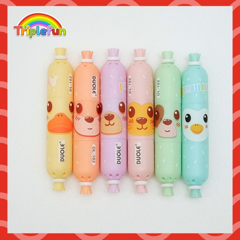 

Highlighter 3D Duole DL-102 Sosis 1 Set Isi 6 Priginal Marker Textliner Makaron Pensnds Buku