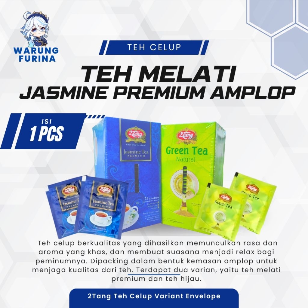 

Teh Celup 2Tang Jasmine Premium Amplop, Green Tea Amplop 50gr
