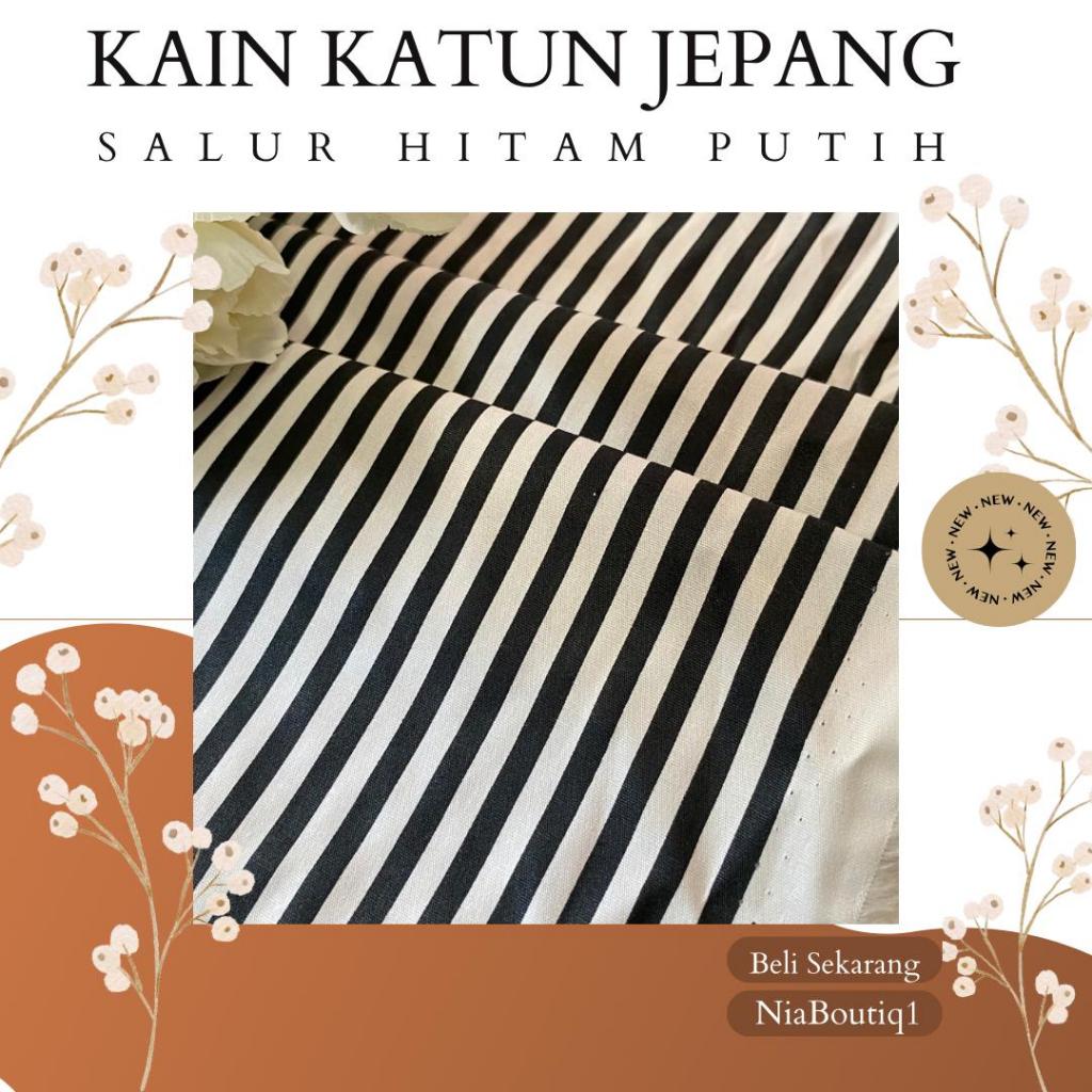 KAIN KATUN JEPANG MOTIF GARIS SALUR STRIPE