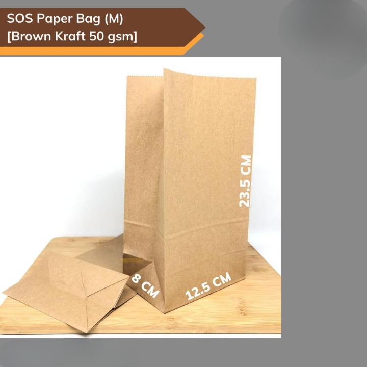 

Paper Bag (M) Snack Kantong Kertas Fried Chicken Paperbag Tas Kantong Polos Wadah Cemilan