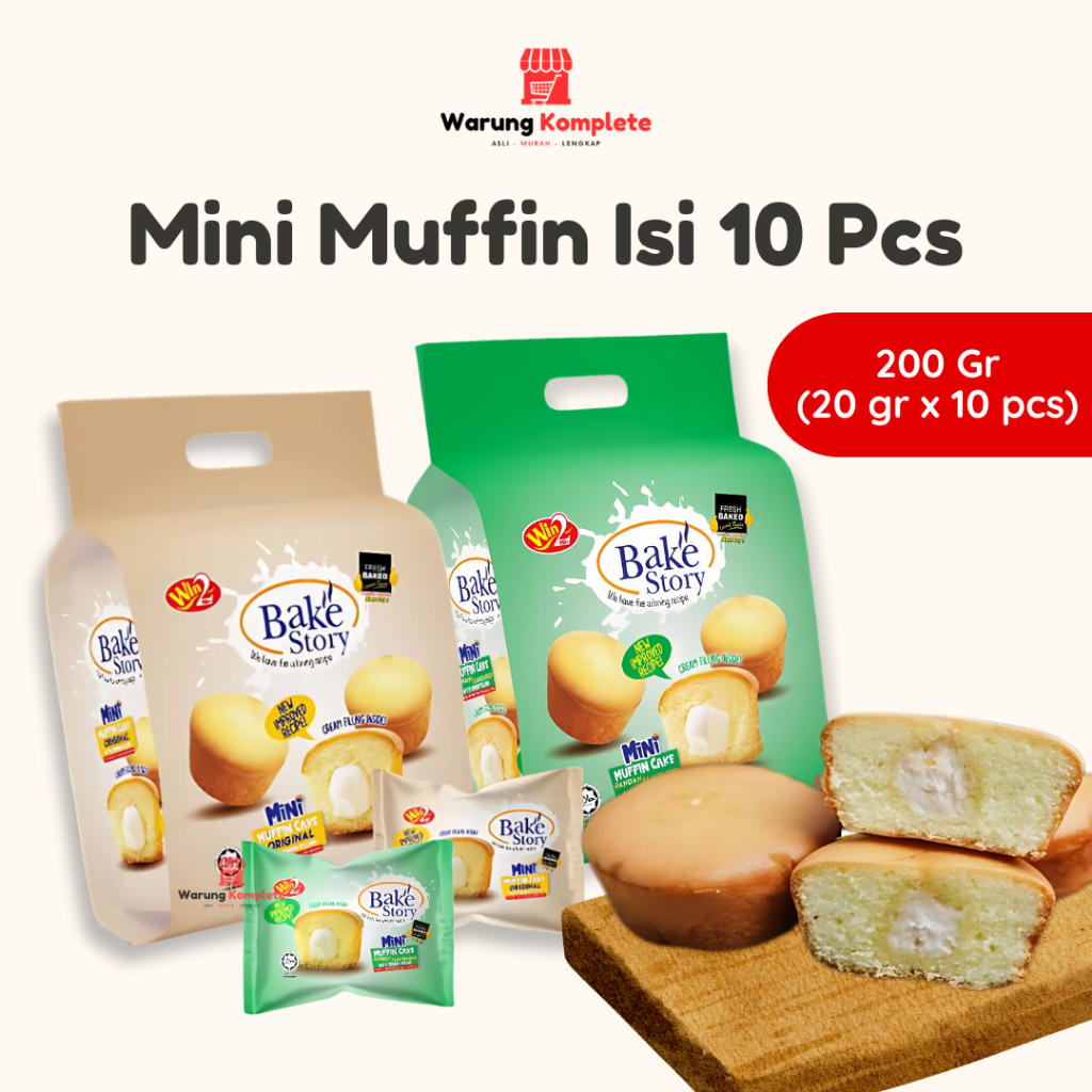 

LEBIH MURAH !! Win2 Bake Story Mini Muffin Cake 200gr isi 10 Pcs