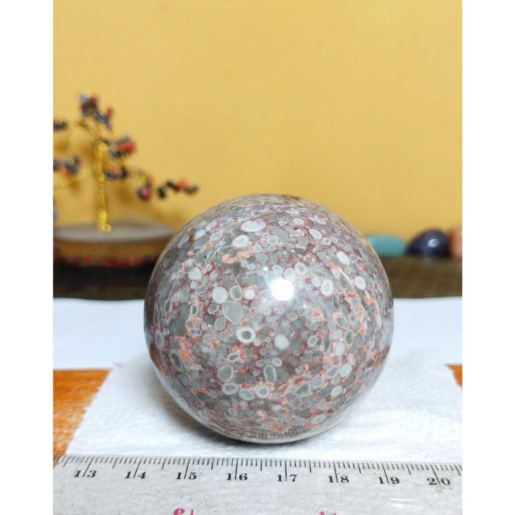 Batu Alam Coral Jasper Sphere Natural (3)