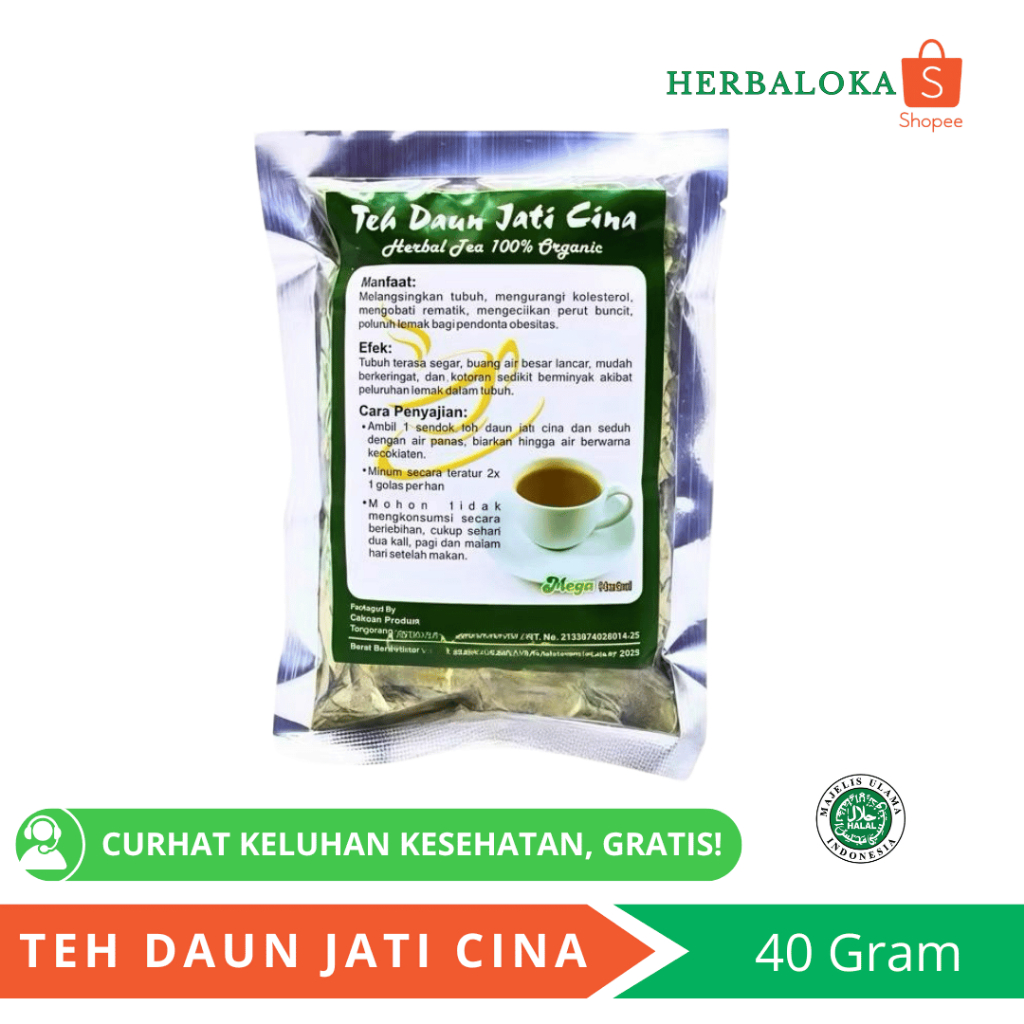 

Teh Daun Jati Cina Herbal Mega Herbal 40gr – Teh Peluntur Lemak & Penurun Kolesterol