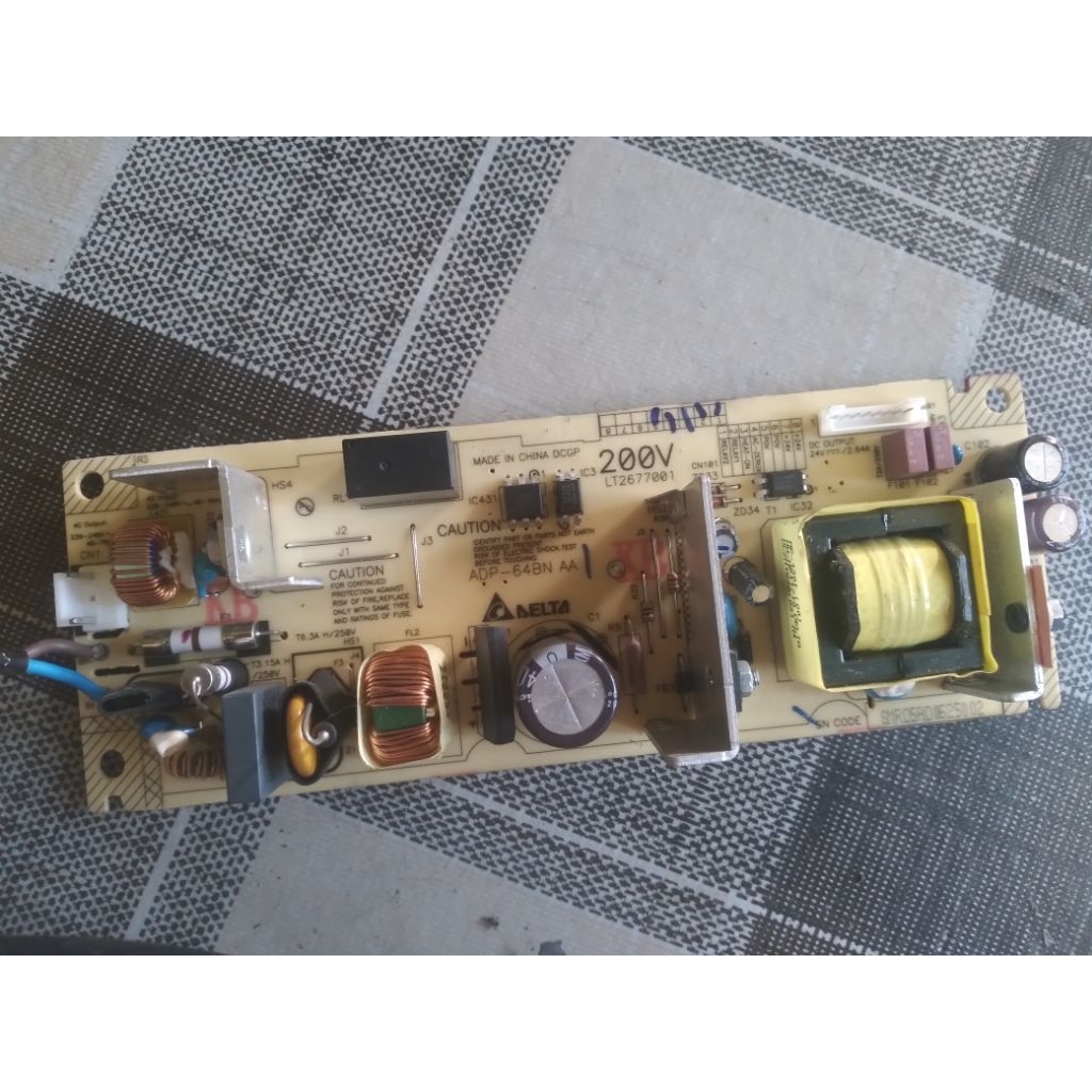 power supply bekas copotan printer AC 220-240V,,DC 24V,,2,64 Amper