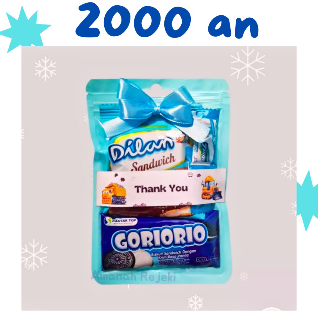 

Mini Gift Snack 2000an & 3000an Tema Biru / Mini Hampers / Mini Gift Ulang Tahun / Feebies / Termurah