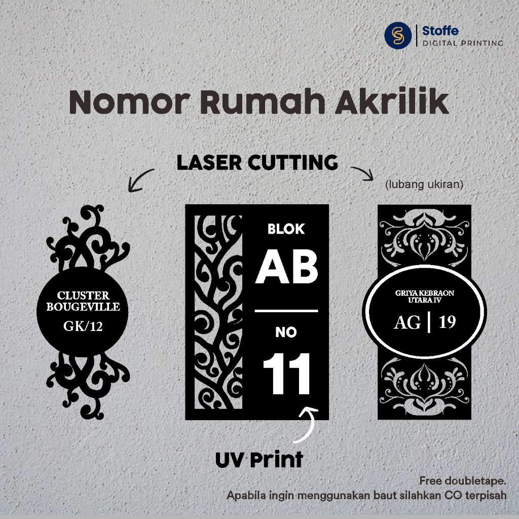 Nomor Rumah Akrilik Aesthetic / Nomor Rumah Akrilik Custom