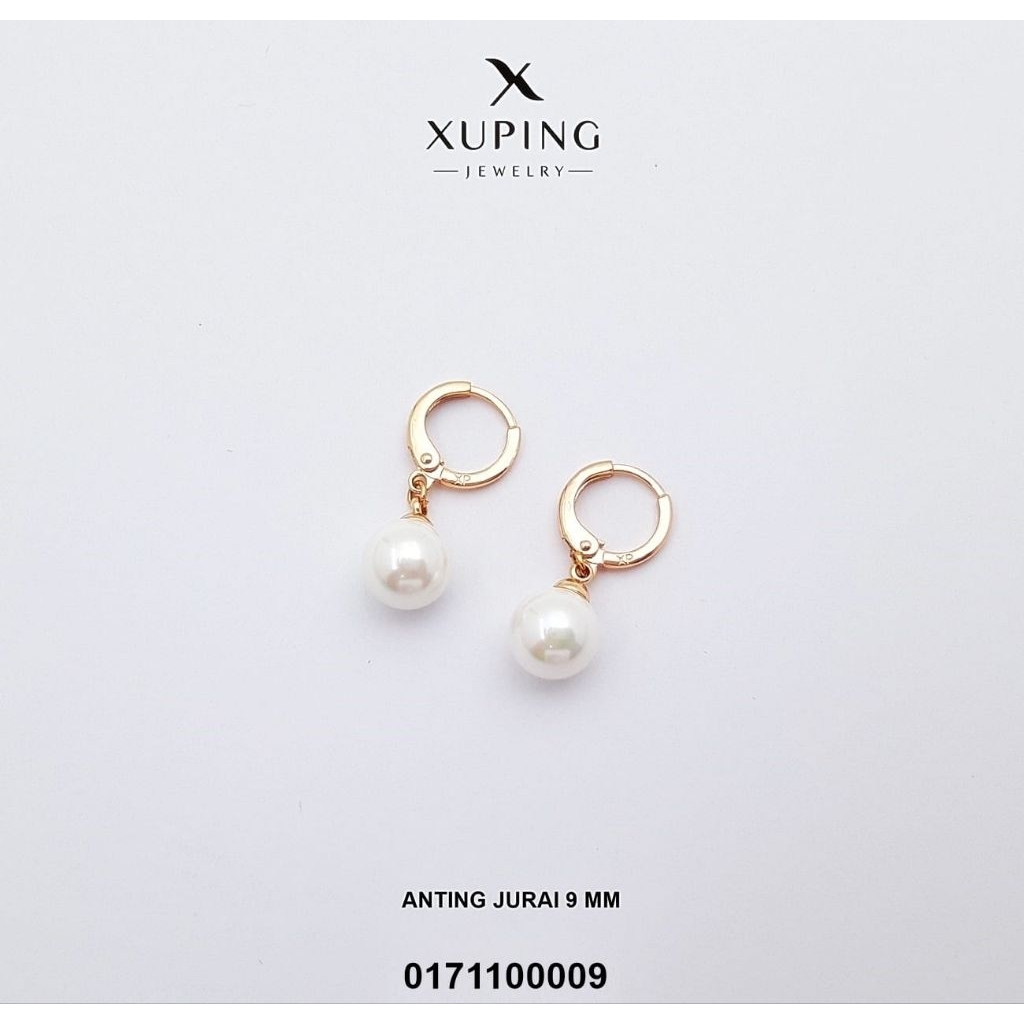 anting wanita emas kuning model mutiara jurai 9mm