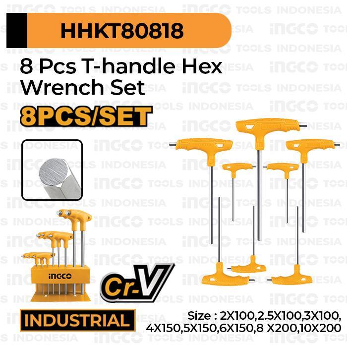 Hex Wrench T2-T10 T-Handle 8pcs Set INGCO HHKT80818 Kunci L Model T / Kunci L Model T Set