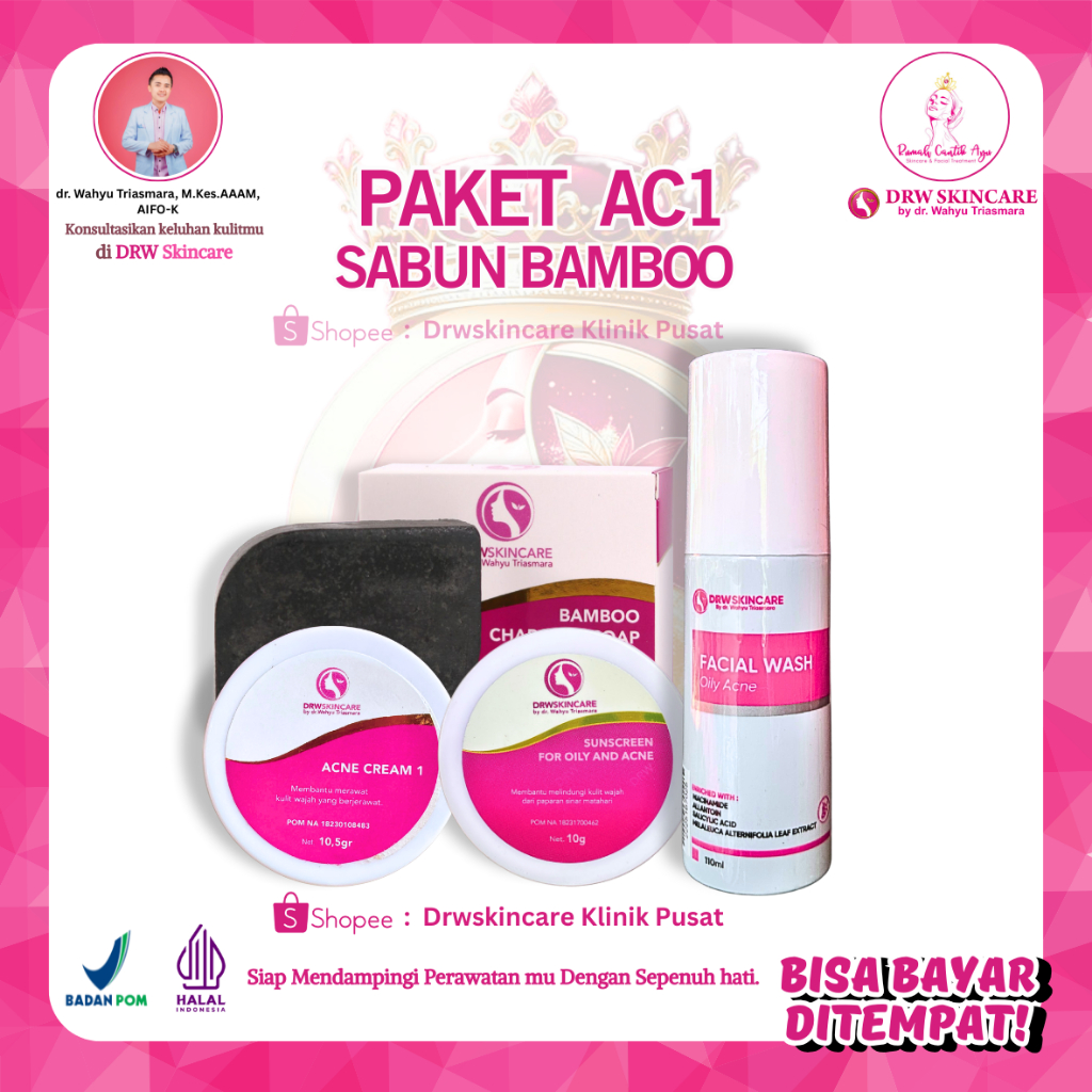Drw Skincare Paket Acne Untuk Jerawat Parah Ringan Buntusan Wajah Kusam ORI BPOM TERLARIS  [COD OK]