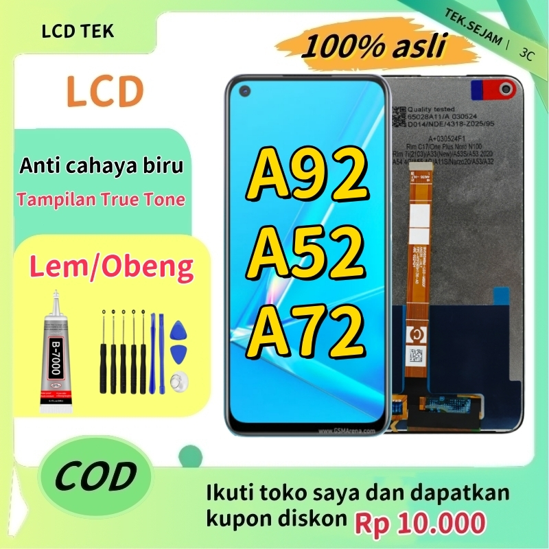LCD HP OPPO A92 / A52 /A72 LCD Pengganti Original - 100% Baru & Berkualitas Tinggi