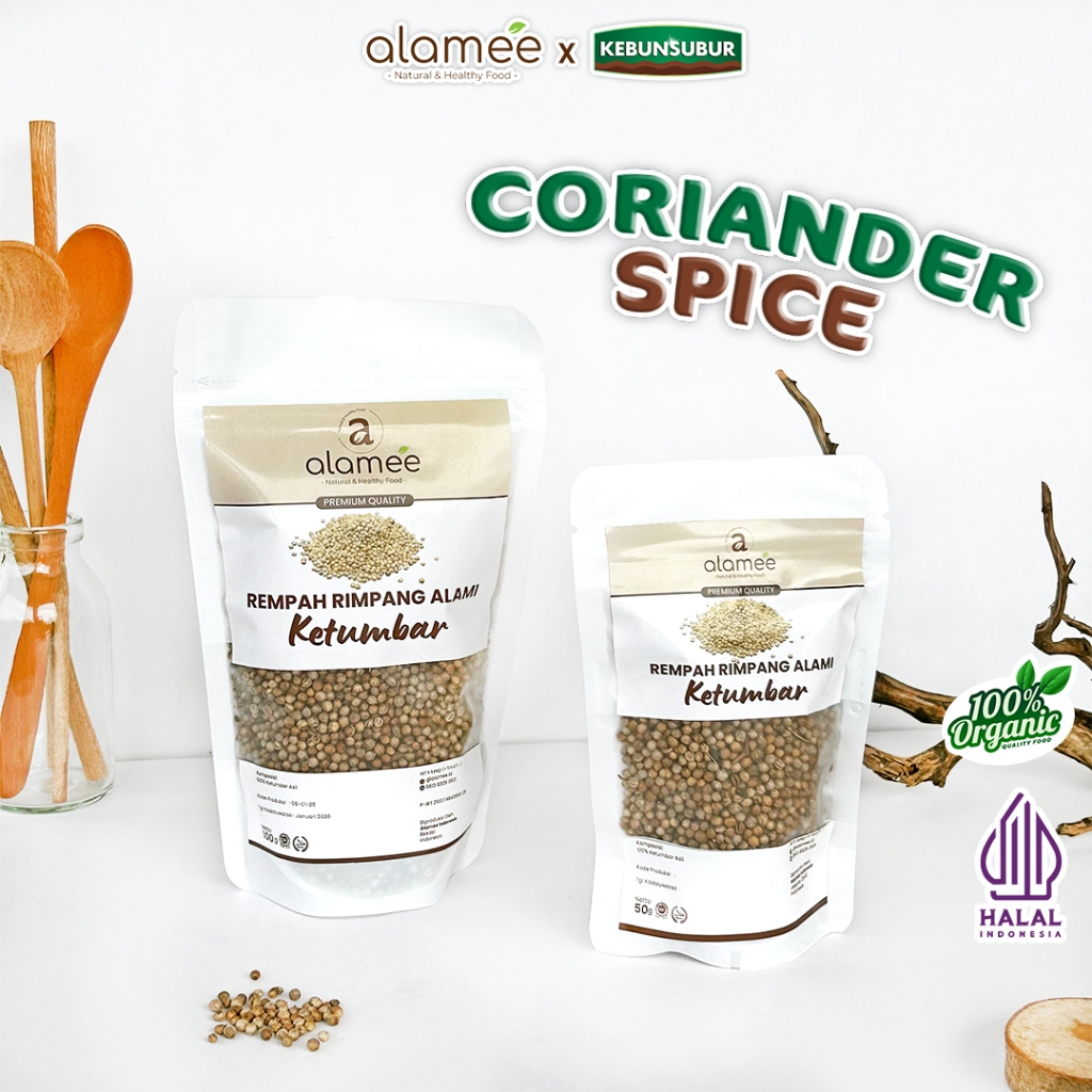 

ALAMEE Ketumbar Organik Biji Rempah Coriander Seed Rimpang Alami Spice Kebunsubur Kebunsubur
