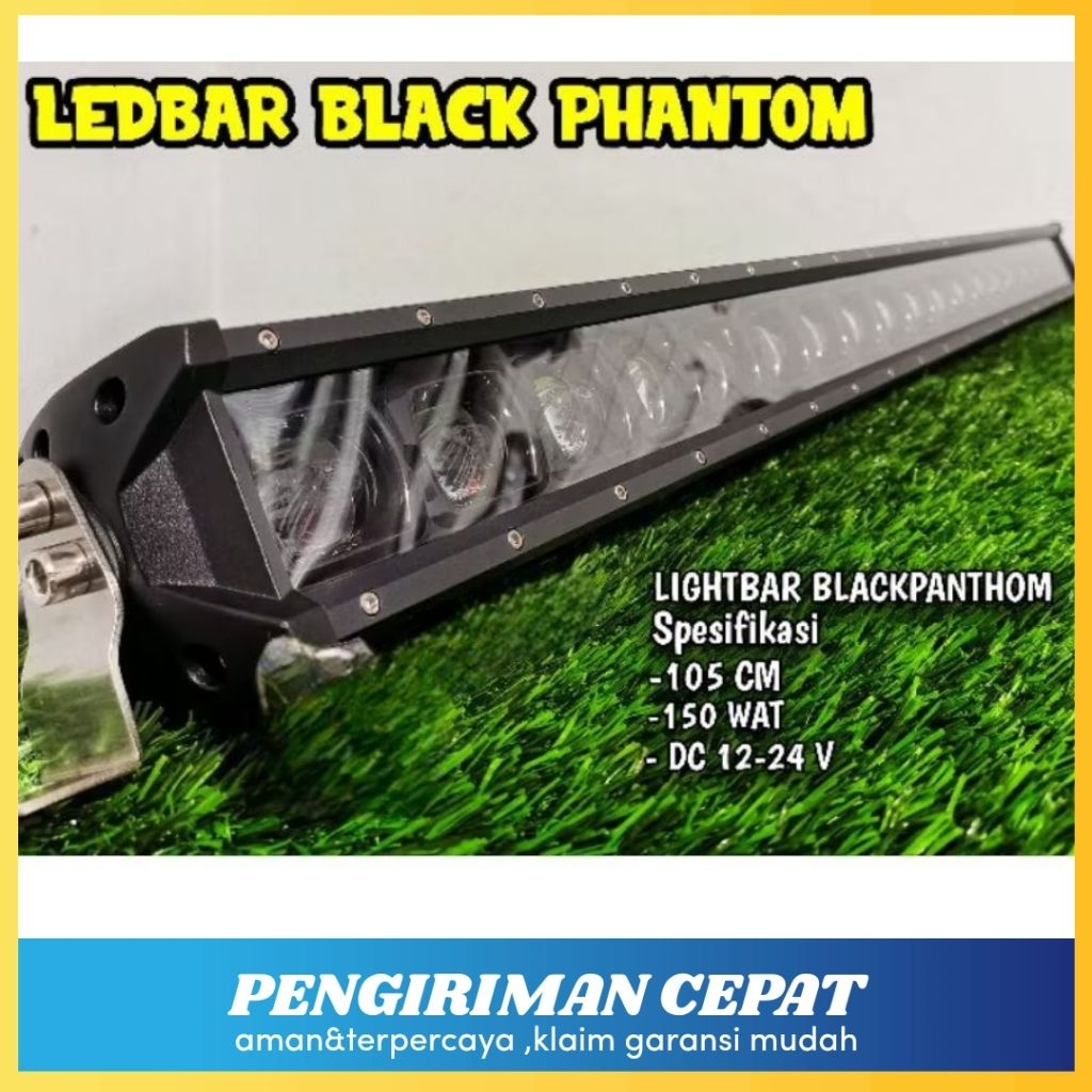 LEDBAR BLACK PHANTOM PREMIUM LED LIGHT BAR PANJANG 105 CM 9D LENS