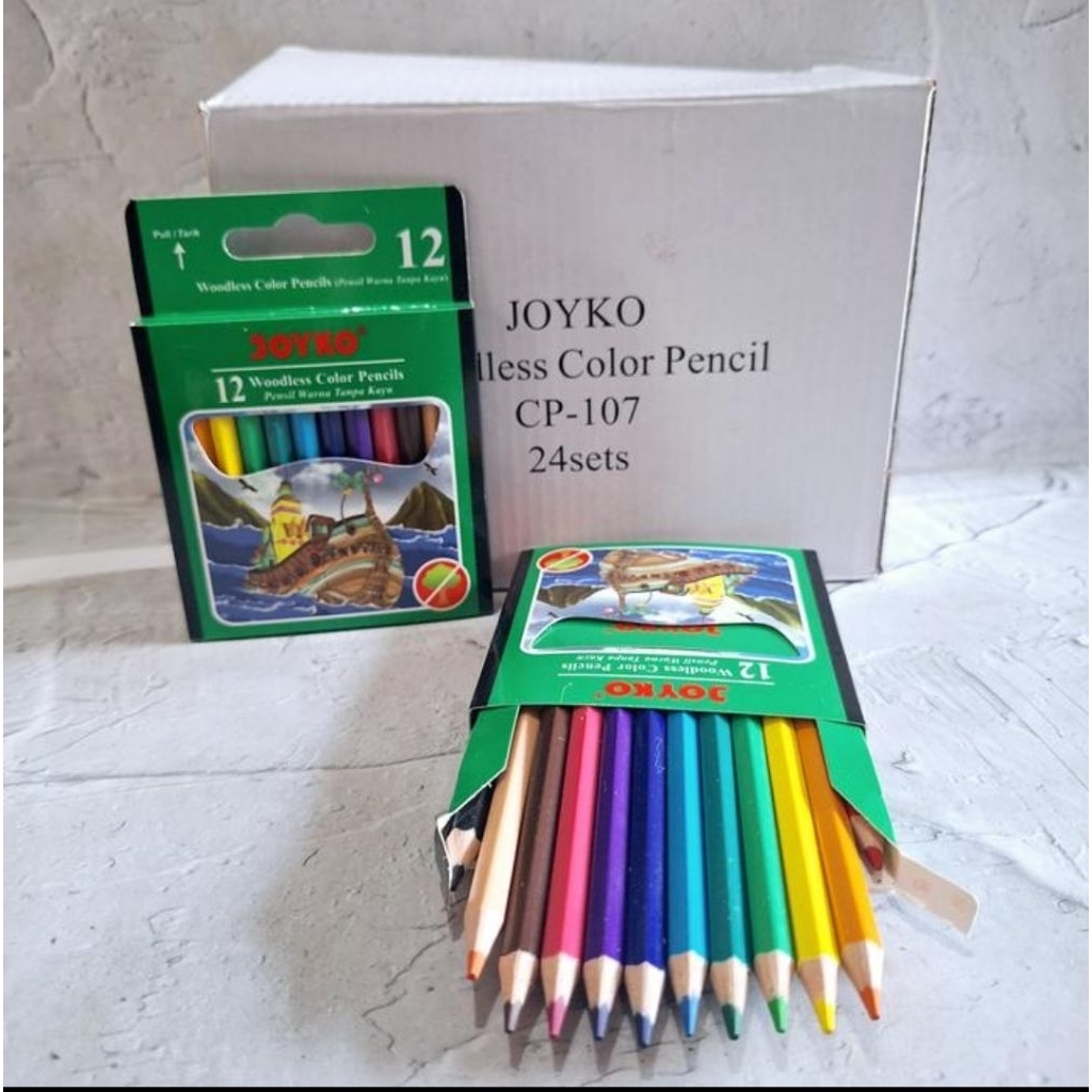 

(MINIMAL 24 SET) PENSIL WARNA JOYKO CP-107/PENSIL 12 WARNA JOYKO-PENDEK