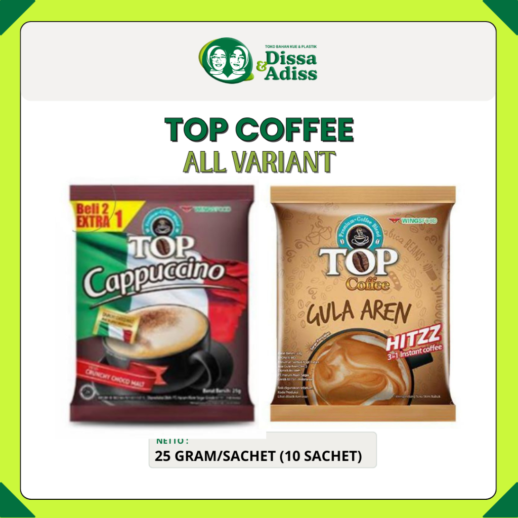

TOP COFFEE MINUMAN SERBUK INSTANT RENCENG @10 PCS / MINUMAN SERBUK SACHET - Tobaqdissa