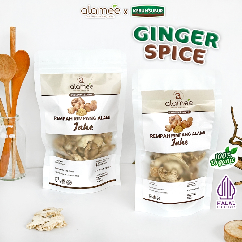 

ALAMEE Jahe Kering Premium Dried Ginger Rempah Rimpang Organik Alami Spice Kebunsubur Kebunsubur
