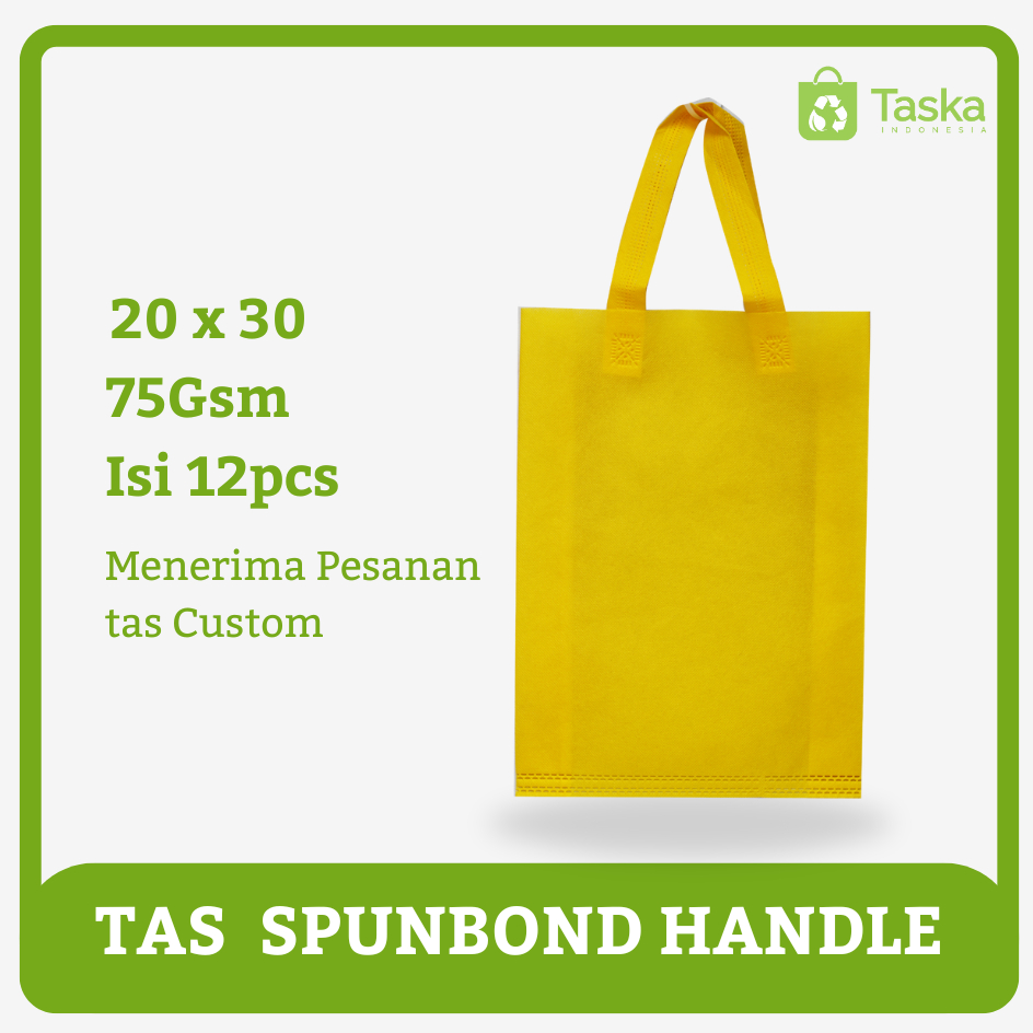 

Taska - GOODIE BAG SPUNBOND HANDLE 20x30 Warna Kuning Harga Satuan Tas Souvenir Custom