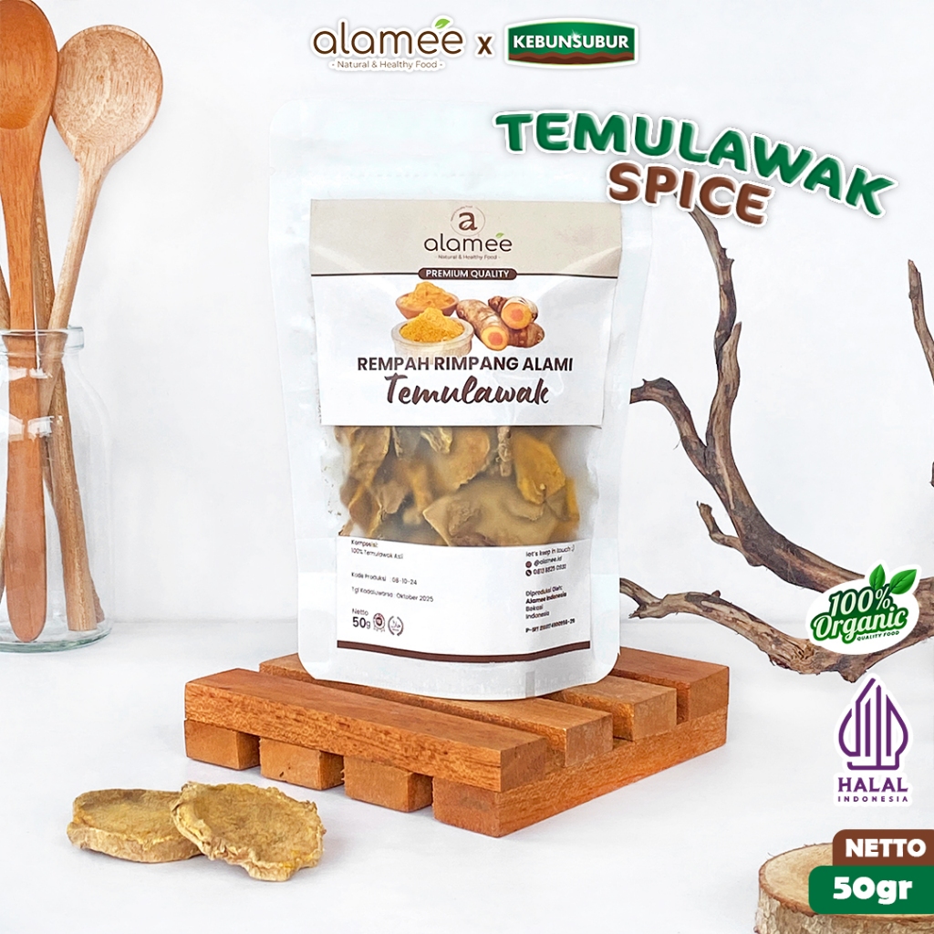 

ALAMEE Temulawak Kering Dried Curcuma Iris Rempah Organik Alami Temu Lawak Spice 50gr Kebunsubur