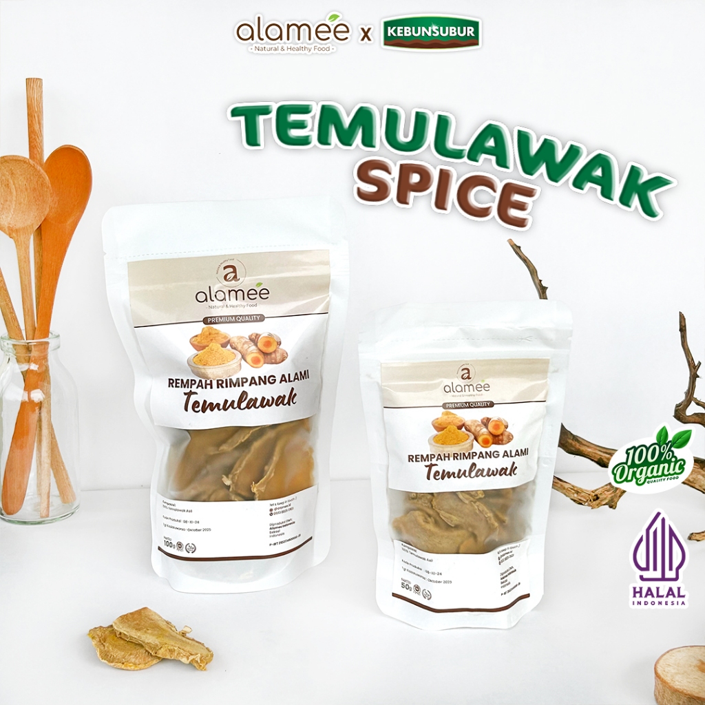 

ALAMEE Temulawak Rempah Kering Iris Dried Curcuma Rimpang Organik Alami Temu Lawak Spice Kebunsubur