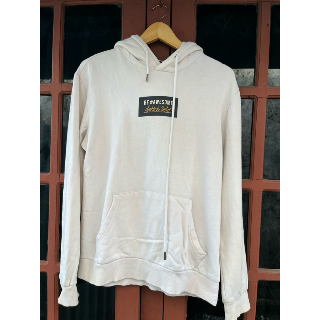hoodie pria putih HANGTEN uk L