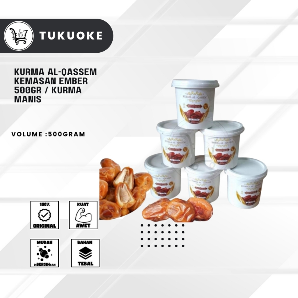 

KURMA AL-QASSEM KEMASAN EMBER 500GR / KURMA MANIS FREE PACKING BUBBLE WRAP TUKUOKE