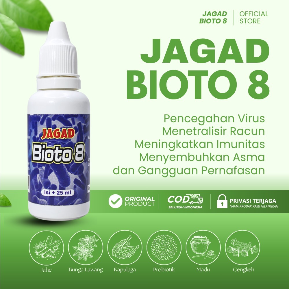 Jagad Bioto 8 - Obat Herbal Anosmia Anti Virus Herbal Penambah Imun Gurah Tetes Proteksi Anti Virus 