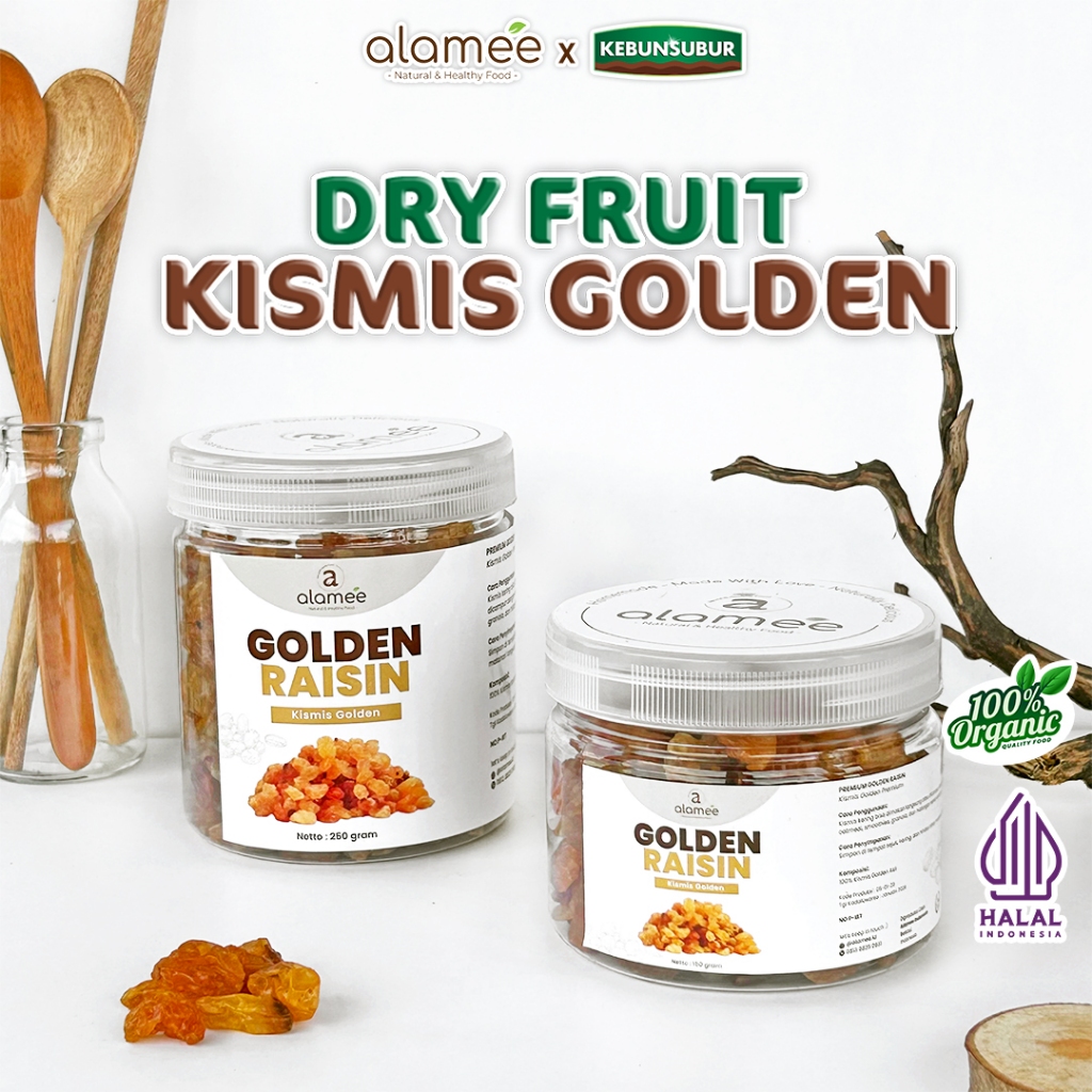 

ALAMEE Kismis Golden Raisin Cemilan Buah Kering Sehat Rendah Kalori Raisin Simin RAISINS 250gr kebunsubur