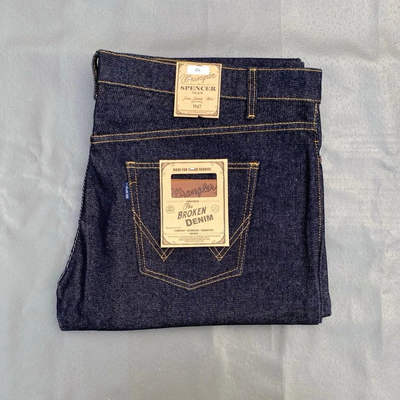 Celana Jeans Pria Wrangler Spencer Original – Broken Denim | Regular Fit | Bahan Tebal Adem