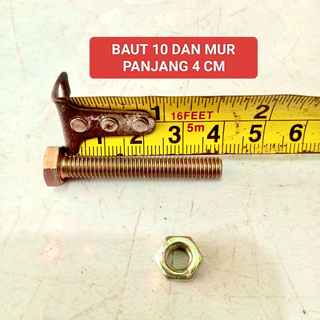 BAUT 10 DAN MUR PANJANG 4 CM