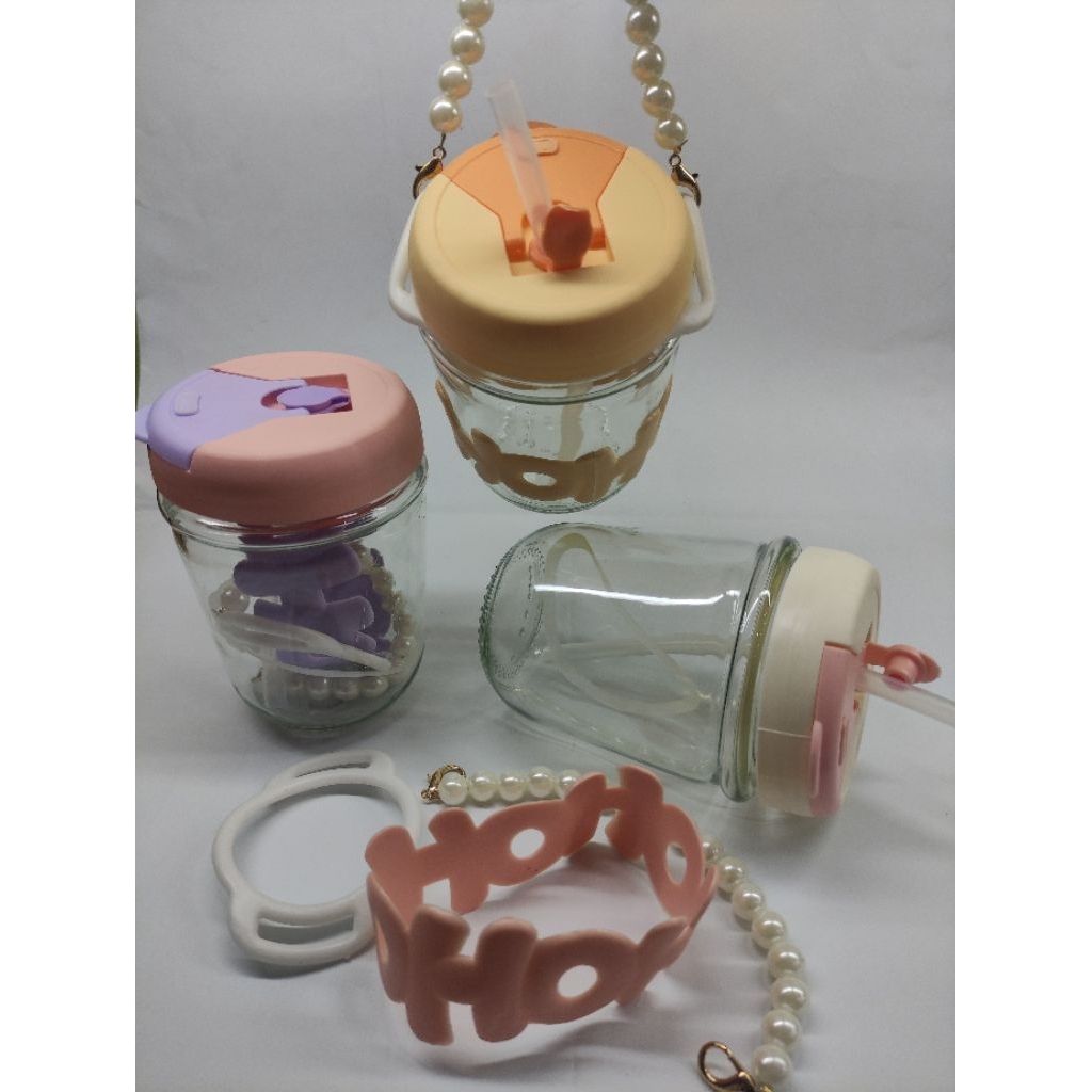 EATKIT TUMBLER GELAS KACA+RANTAI