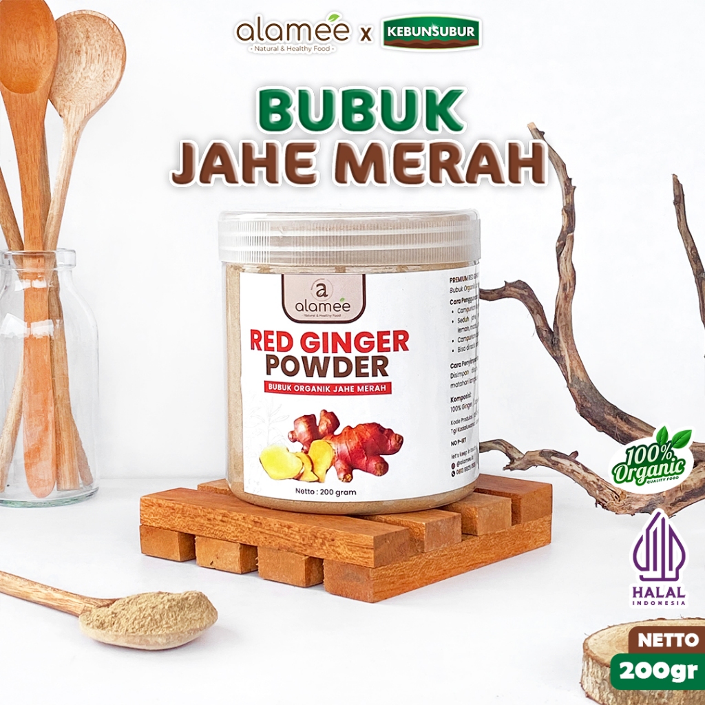 

ALAMEE Red Ginger Powder Premium Minuman Jahe Merah Bubuk Tanpa Campuran Sehat Serbuk Minuman 200gr kebunsurbur
