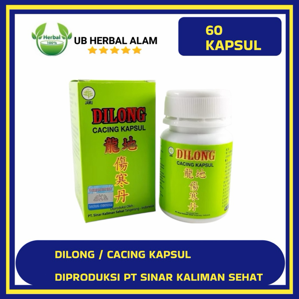 Dilong / cacing kapsul / tipus isi 60 kapsul cacing Dilong BPOM