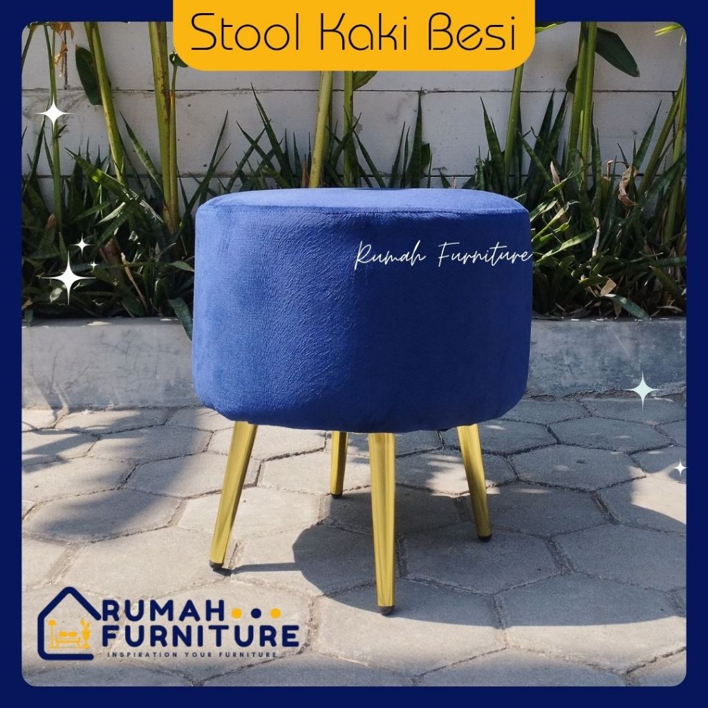 Stool Bulat / Stool Minimalis / Stool Kancing / Stool Kaki Besi