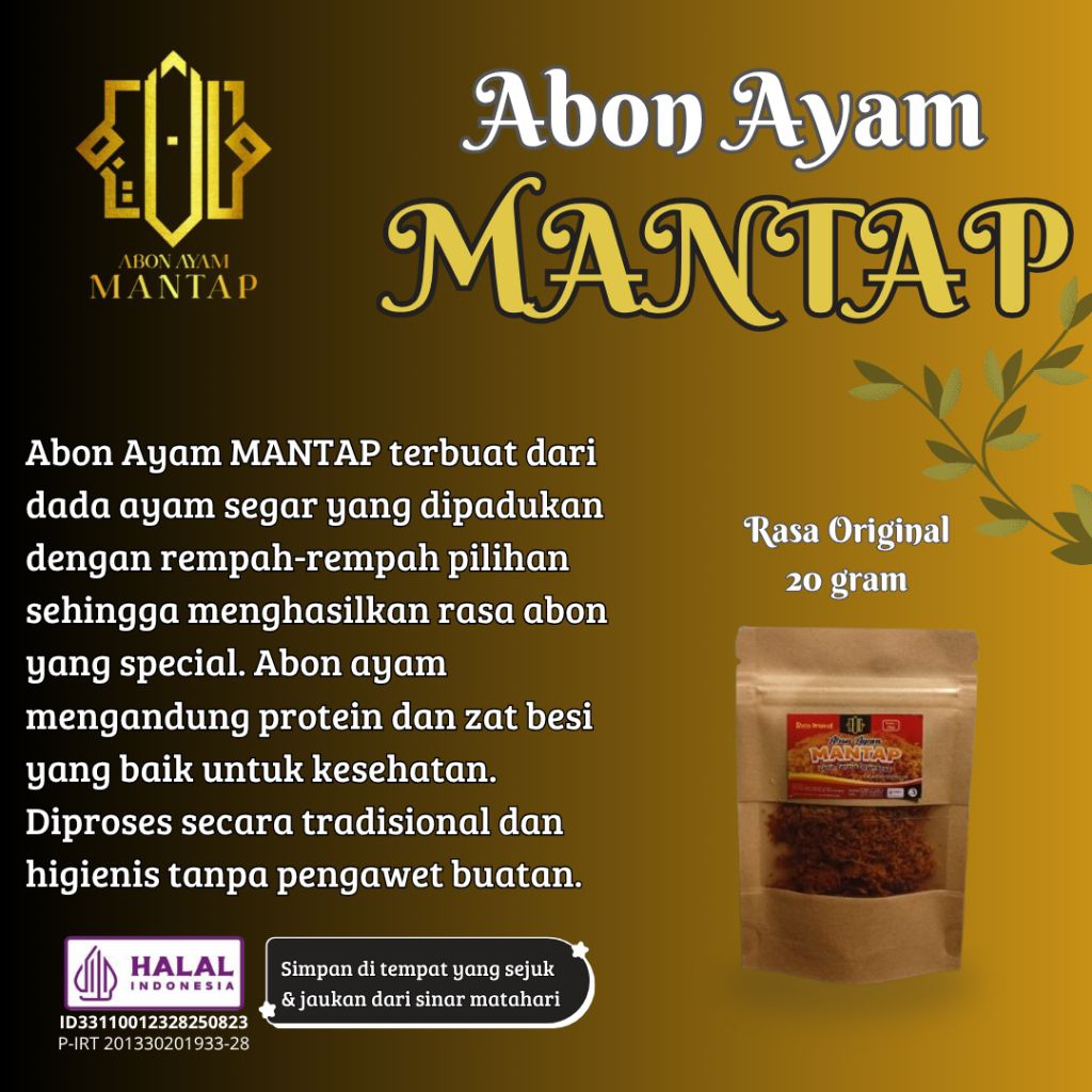 

Abon Ayam Mantap Premium 20gr rasa Original