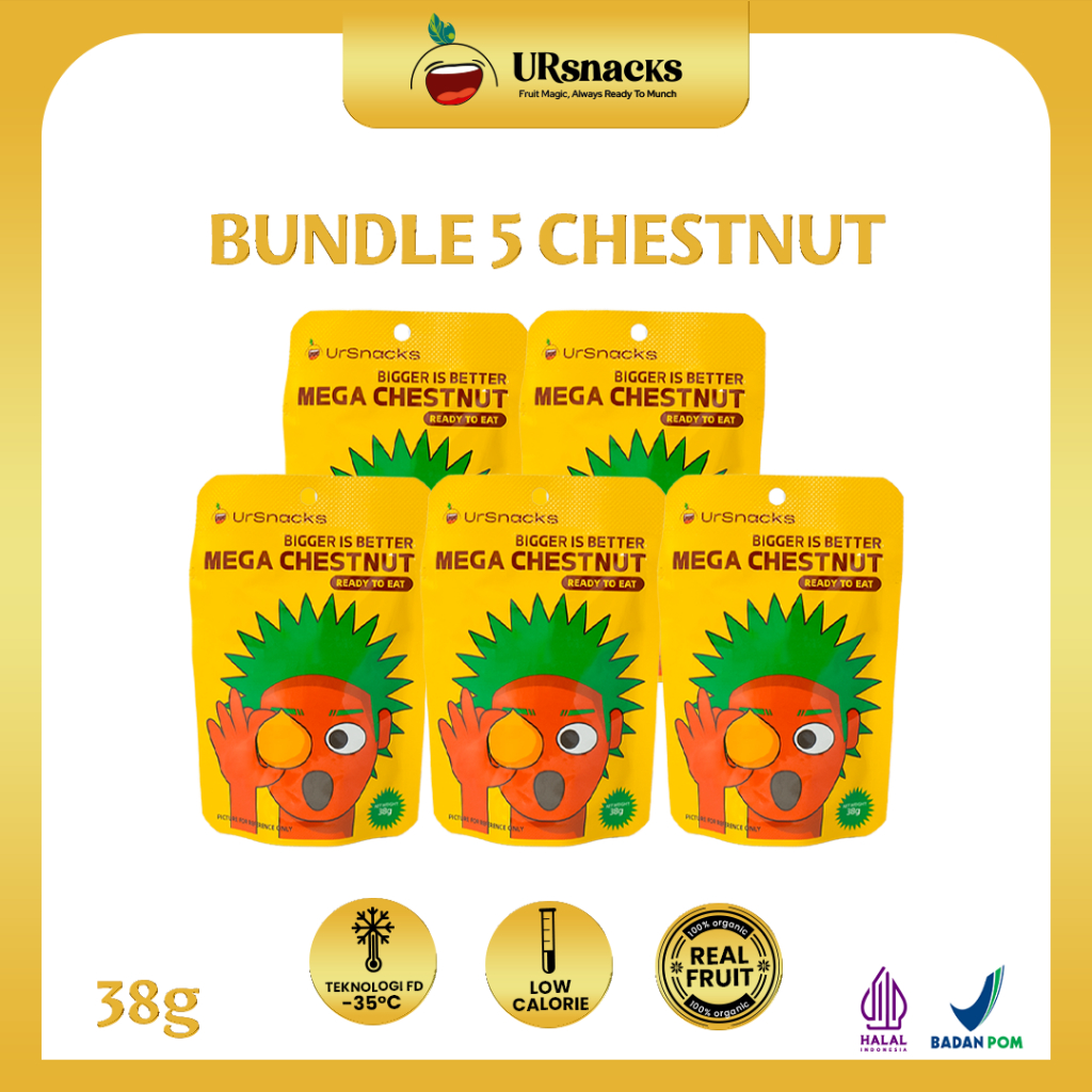 

URSNACKS Mega Chestnut 38gr - Kacang Traveller Bikin Kenyang - Halal BPOM