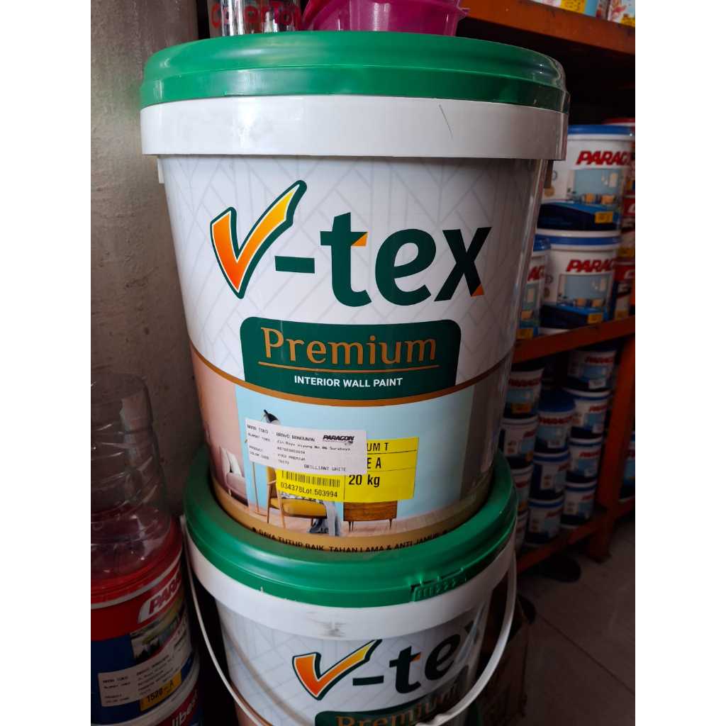 Cat Tembok Paragon Murah V-Tex Premium Ekonomis 20 kg Khusus Instan