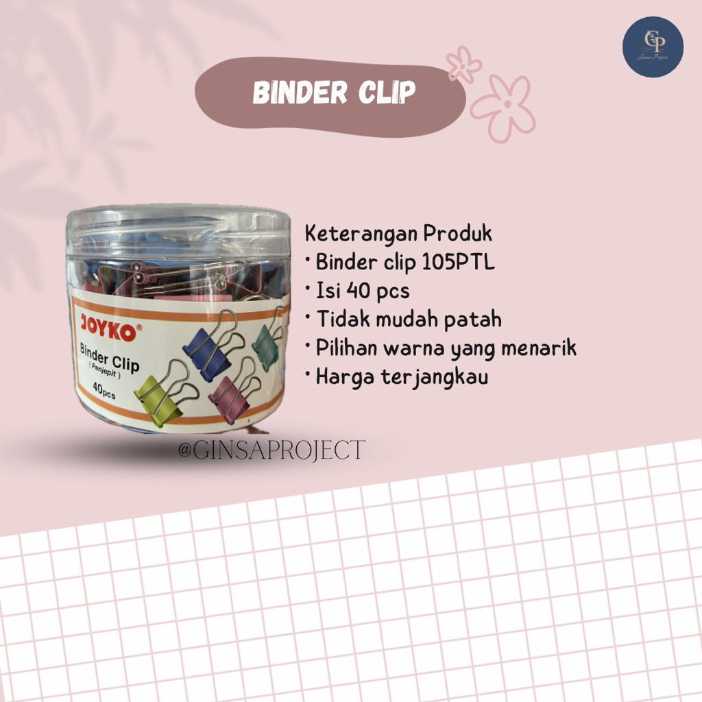 

Binder Clip 105PTL - Joyko (Isi 40 pcs)