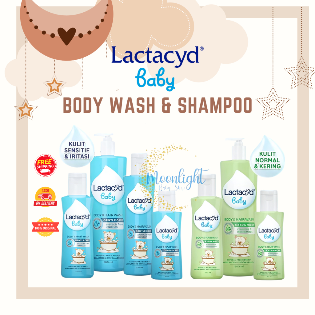 Lactacyd Baby Gentle Care / Extra Milky 2in1 Body Wash and Hair Shampoo – Sabun & Sampo Bayi