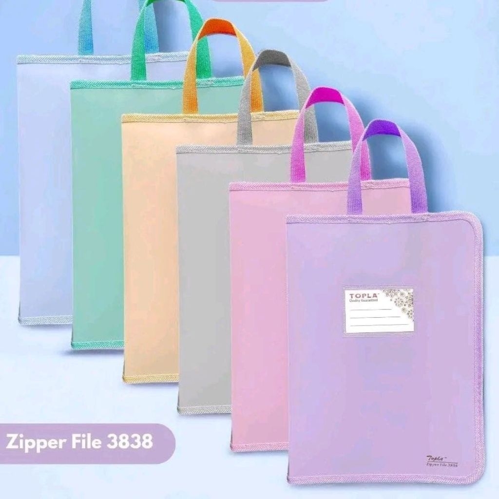 

topla Zipper bag topla 3838T-map dokumen dan folder sekolah A4 dengan handle