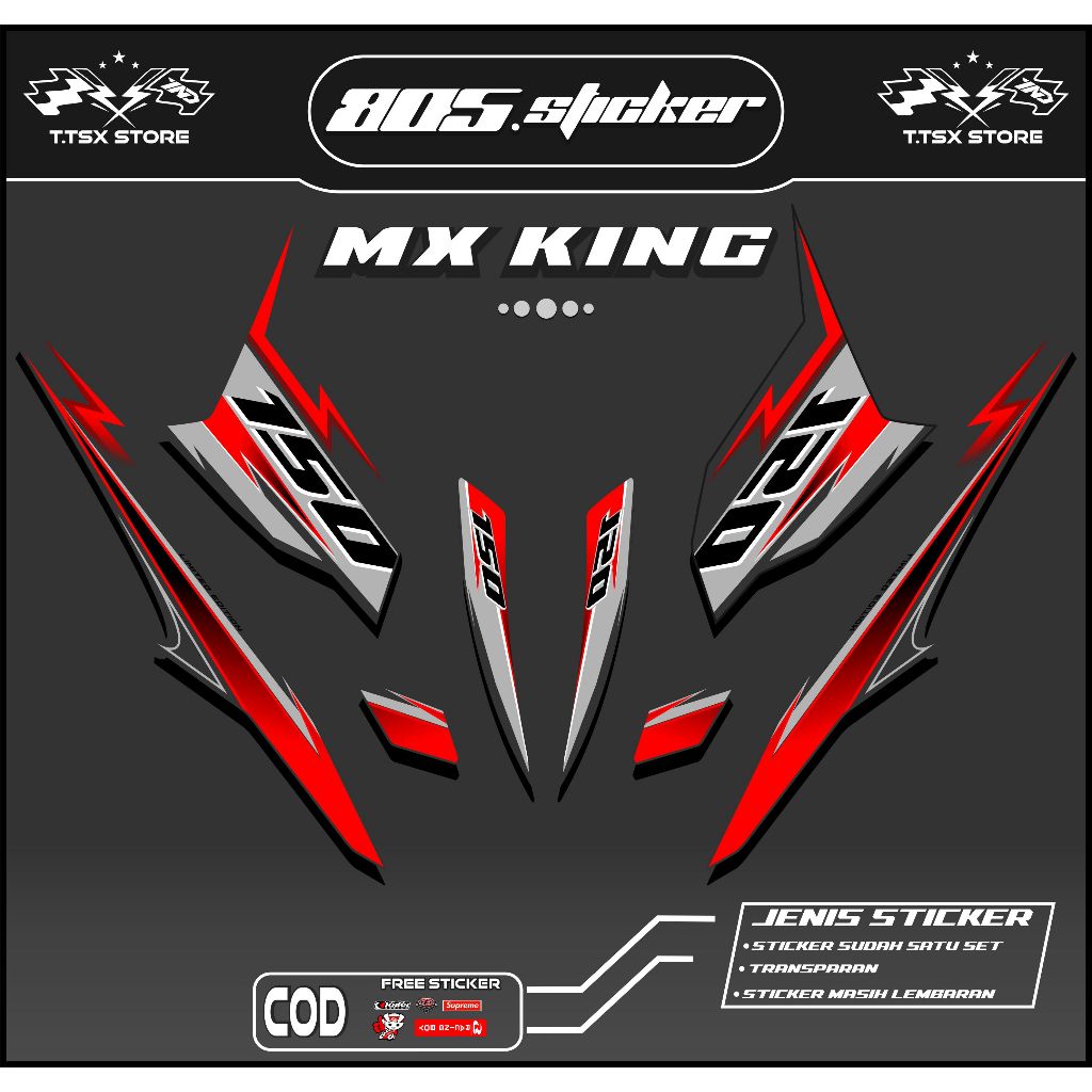 STRIPING TRANSPARAN MX KING/STIKER MX KING 150/STRIPING TRANSPARAN MOTOR MX KING KEREN